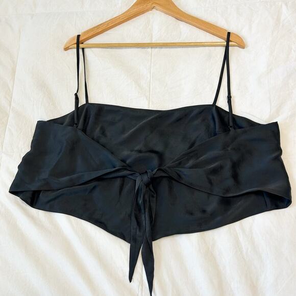 NWT Aritzia Sunday Best Elektra Satin Tie Back Scarf Camisole Black XL - Picture 10 of 10
